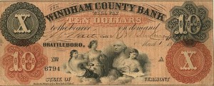 Windham County Bank - Obsolete Note - Paper Money - SOLD